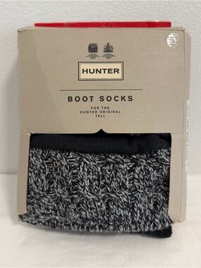 Hunter tall  Boot Socks black grey L F-8/10 M-7/9